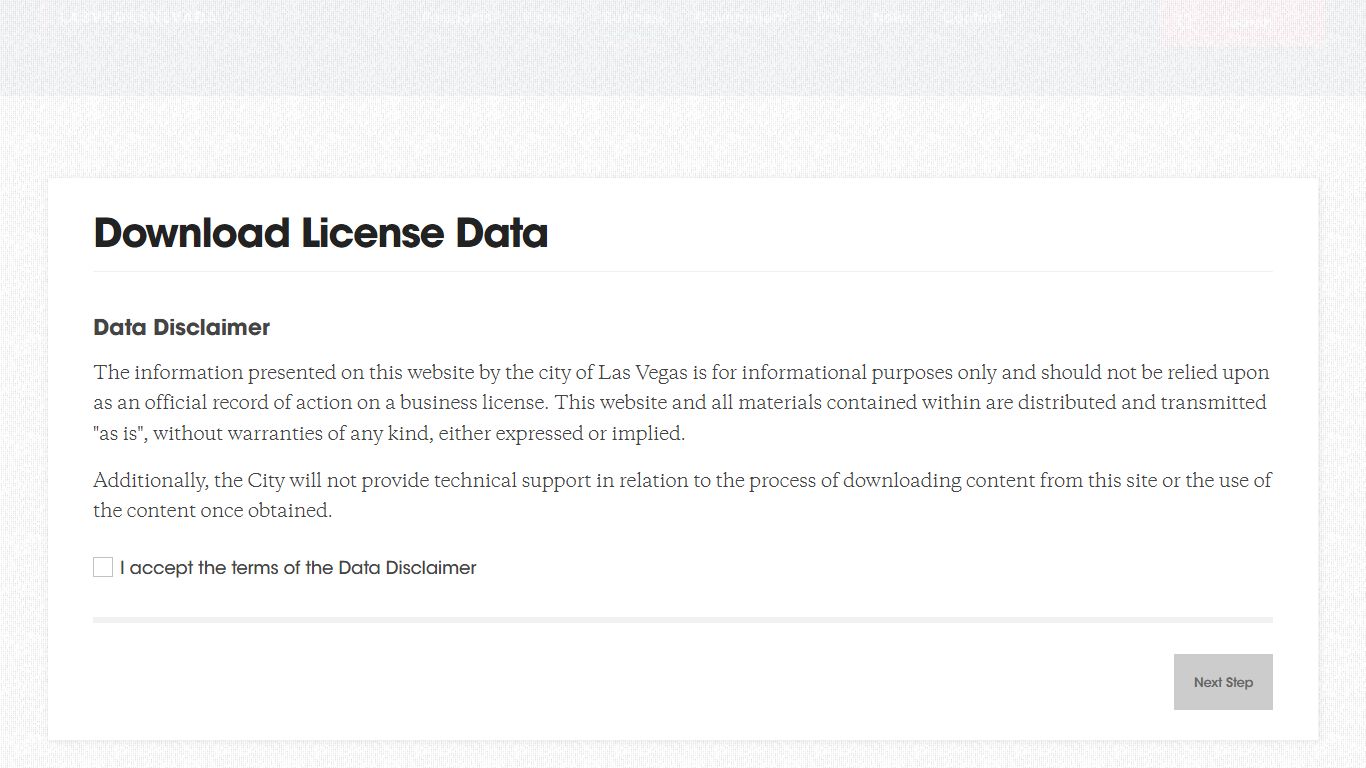 License Search - Las Vegas